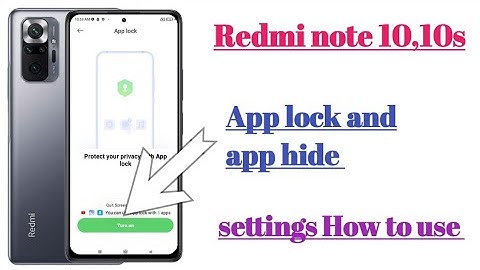 Redmi note 10,10s app lock and hide settings features || how to use