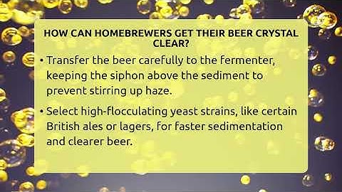 How Can Homebrewers Get Their Beer Crystal Clear? - The Pint Guy