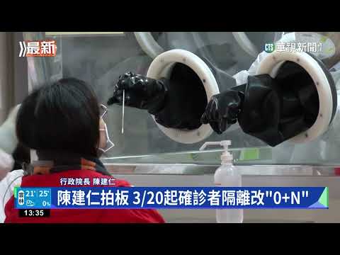 陳建仁拍板 3/20起確診者隔離改「0+N」｜華視新聞 20230309