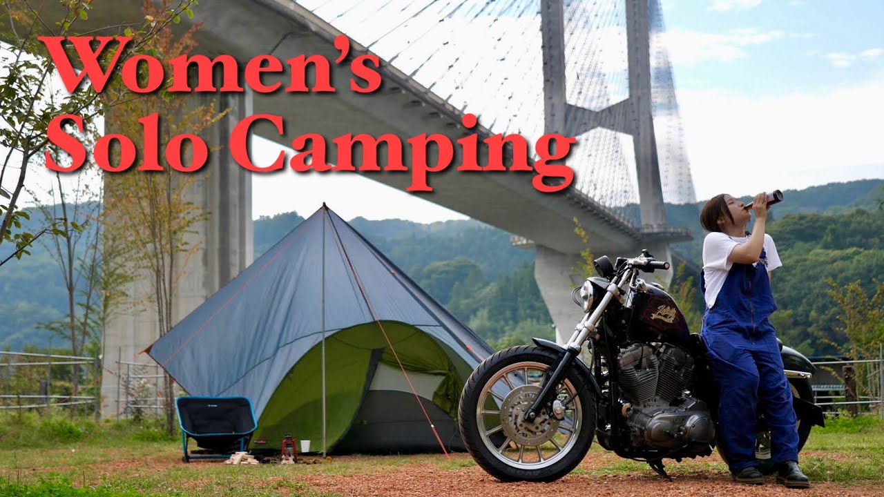 【女子ソロキャンプ】「秩父ファームステイキャンプ場」でゆったりまったりソロキャンプ！スポーツスター XL883L Relaxing solo camping! motorcycle camping!