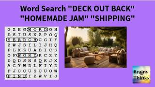 Word-Find : A Deck Out Back, Homemade Jam, Shipping Happens!