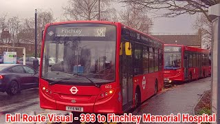 Full Route Visual | London Bus Route 383 - Barnet, TS to Finchley Memorial Hospital | (603) YY15NKD screenshot 5