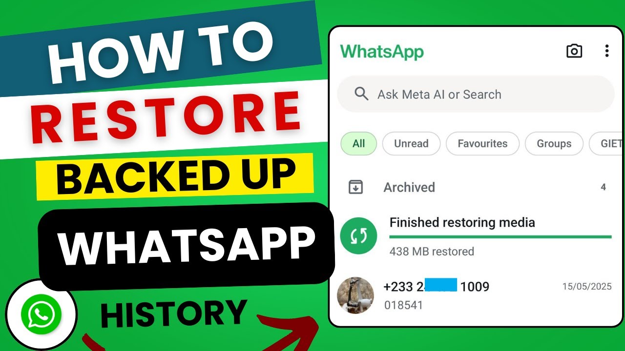 How to restore backed up WhatsApp chat history