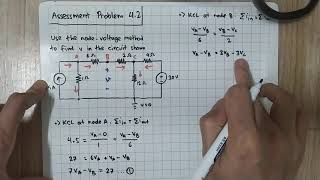 Electric Circuits 10th Edition (Nilsson Riedel) - Assessment Problem 4.2. Node-Voltage Method