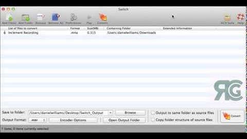 Using Switch to Convert Recordings for Unity Connection