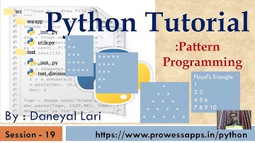 #19 Python Tutorial for Beginners | Pattern Programming in Python