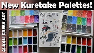 Setting Up New Kuretake Gansai Tambi Palettes and using them!