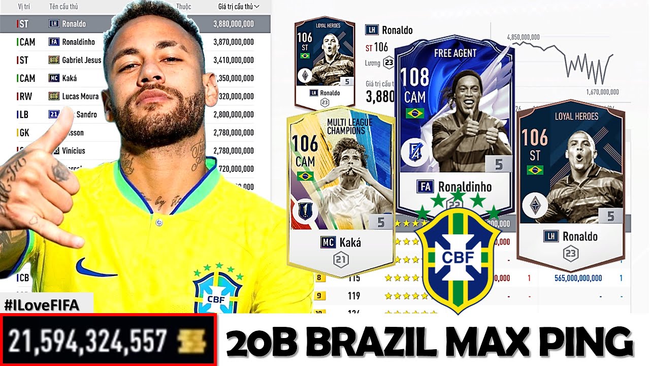 Hơn 20 Tỷ I Love Xuống Tiền Build Team Color BRAZIL FO4 Mạnh & Mới Nhất 2022: NEYMAR, RÔ BÉO, KAKA