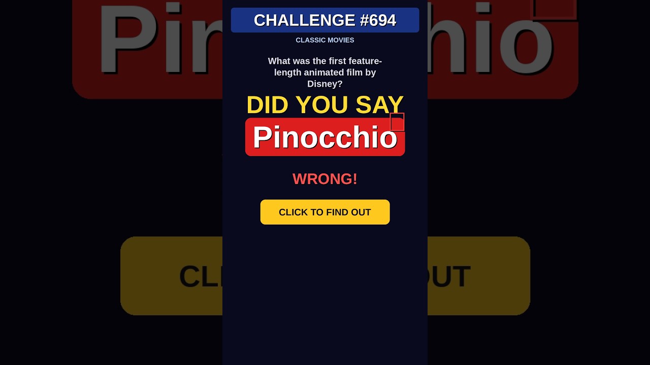 DISNEY'S FIRST ANIMATED FEATURE? 🧠 Only True Fans Know!