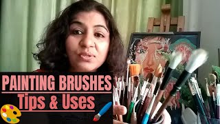 Painting brushes || Tips , Techniques & Uses in HINDI