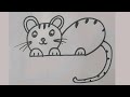How to draw a cat  easy cat draw for kids  kids drawing for school