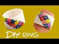 Daisy flower ring/Floral jewelry/Odd count/Impar peyote stitch/Jewelry making at home/DIY Tutorial