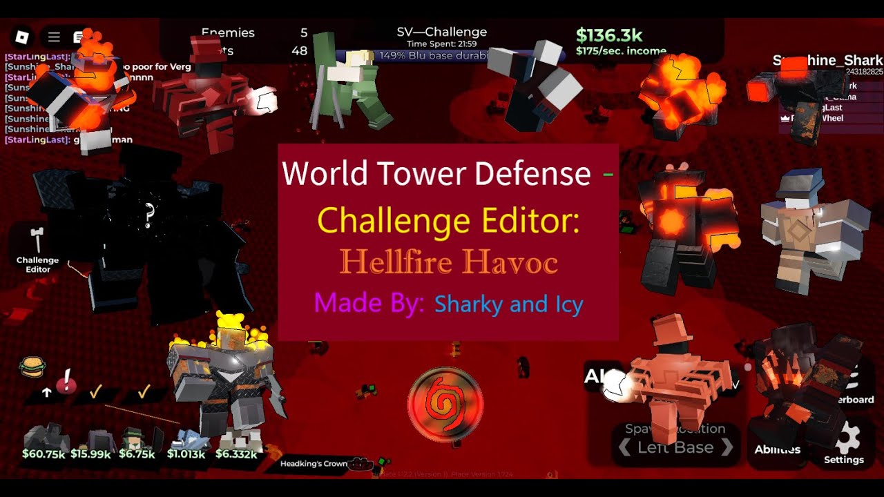 Challenge Editor: Hellfire Havoc (Made By Icy and me!) || [Roblox] World Tower Defense