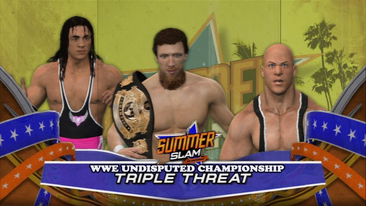WWE 2K14: Daniel Bryan vs Bret Hart vs Kurt Angle - Summerslam - (Match & Custom Promo)
