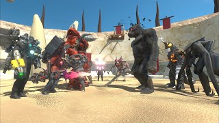 Kaiju Skibidi Toilet War - Team King Kong VS. Team Titan Drillman - Animal Revolt Battle Simulator