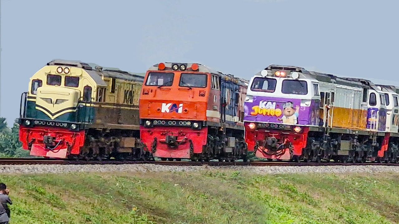 PANEN KERETA LANGKA NGEBUT DI TIKUNGAN‼️Berburu Kereta Api Pagi di Tikungan KwedenKembar, Mojokerto.