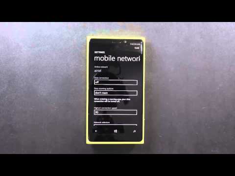 Setup 2G / 3G Mobile Data Connection on Nokia Lumia 920 WP8 Smart Phone