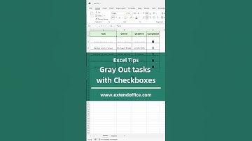 Excel-tips - Taken met selectievakjes grijs maken #excel #exceltips #kutoolsforexcel