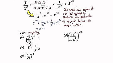 Negative and Zero Exponent Properties Video Tutorial