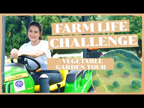 VEGETABLE GARDEN TOUR + FARM LIFE CHALLENGE (1ST TIME DRIVING A TRACTOR!) | BEA ALONZO