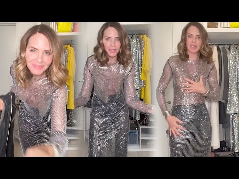 Trinny Woodall sheer dress try on