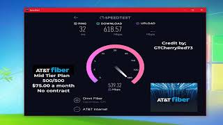 AT T Fiber Mid Tier Plan 75 00 A Month Speed Test 500 Download 500 Upload 1080p 4k