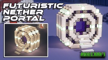 Minecraft: EASY Futuristic Nether Portal TUTORIAL - How to make a Minecraft Futuristic Nether Portal