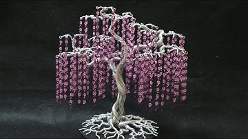 LEARN TO MAKE A WISTERIA  BONSAI WIRE TREE  | BEADS | WEEPING WILLOW |