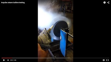 Impulse steam turbine testing.