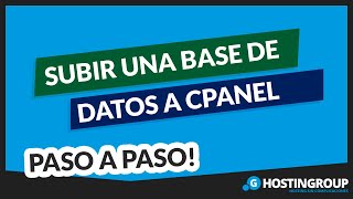 💡 Cómo Subir tu Base de Datos a cPanel 💡 EXPLICADO PASO A PASO 😻