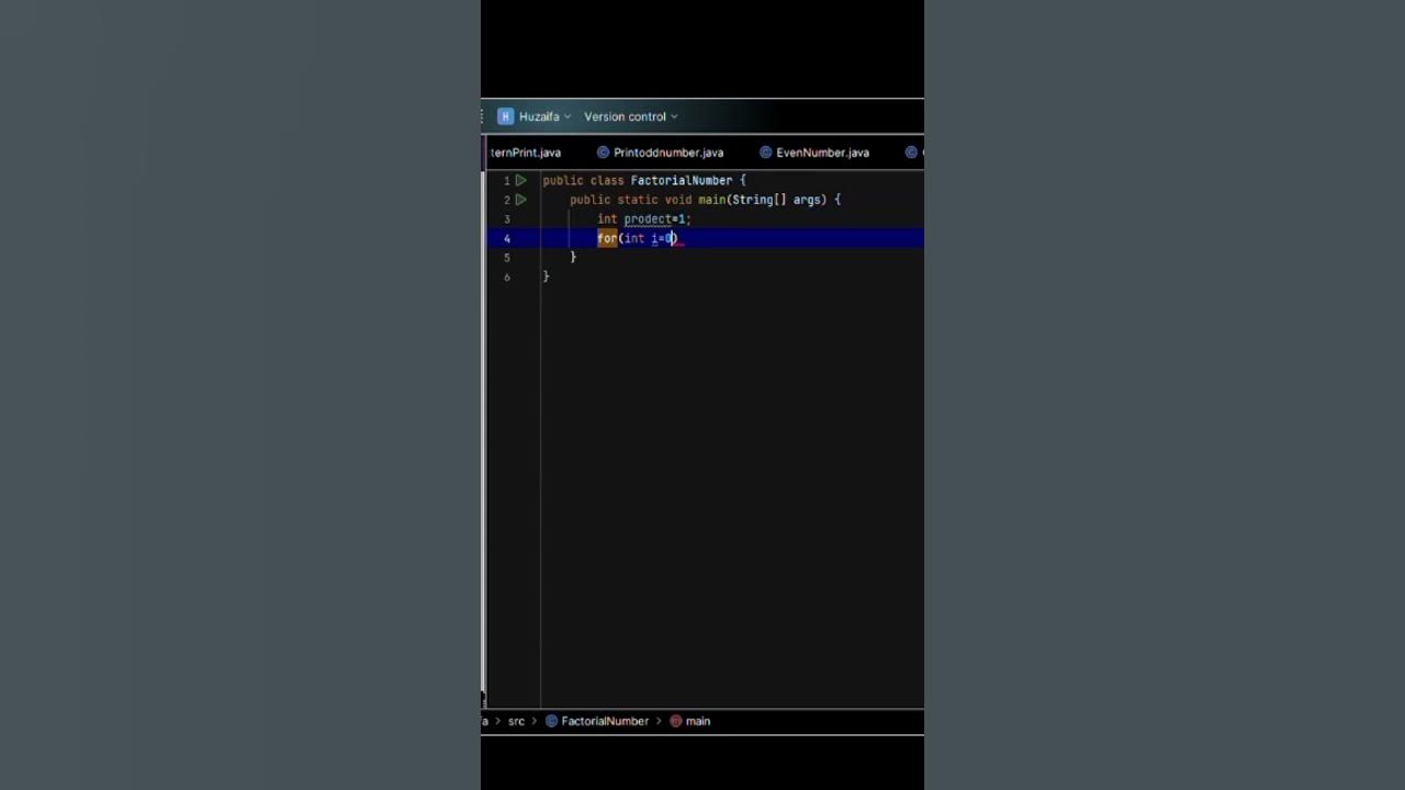 Program of factorial number in java very simple way - YouTube