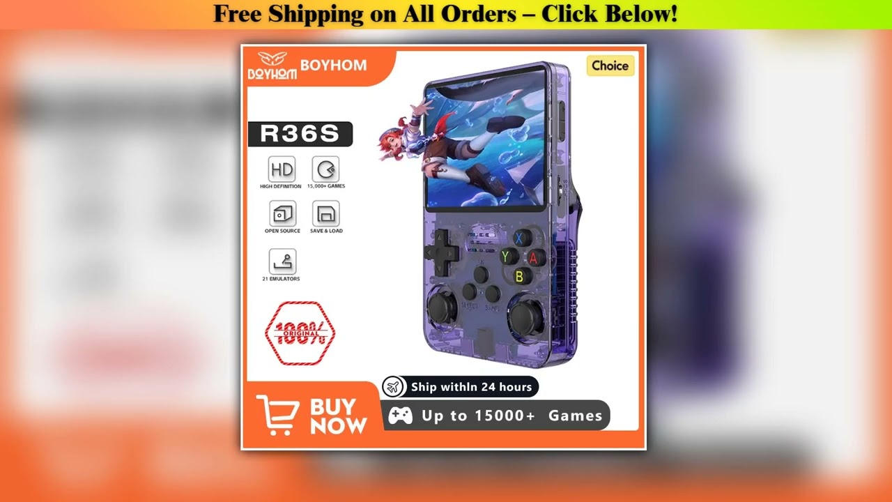 128G Open Source R36S Retro Handheld Video Game Console Linux System 35 Inch IPS Screen Portable Po