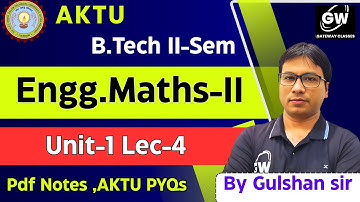 Lec-4 I Complementry Function I Unit-1 I  Engg.Math-2 I by Gushan Sir