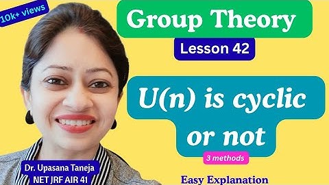 Group Theory: When is U(n) Cyclic? 🔹 Step-by-Step Explanation (IIT JAM / CSIR NET / B.Sc)