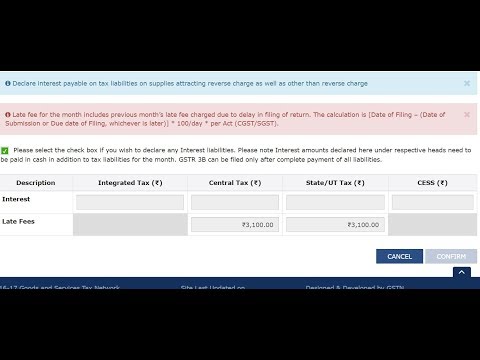 how to pay late fee and interest in gst portal