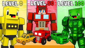 JJ Red Car vs Mikey Green vs Bananakid Yellow TRANSFORMERS RUSH - Maizen Minecraft Animation