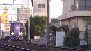 「今日から営業運転開始!」2000系2007F(エヴァンゲリオン特別仕様ラッピング)+2009F 名鉄犬山線 江南駅発車
