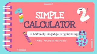 Simple Calculator using Assembly Language Programming