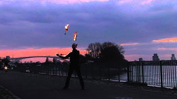 Gora amazing fire swords juggling by Rene Albert