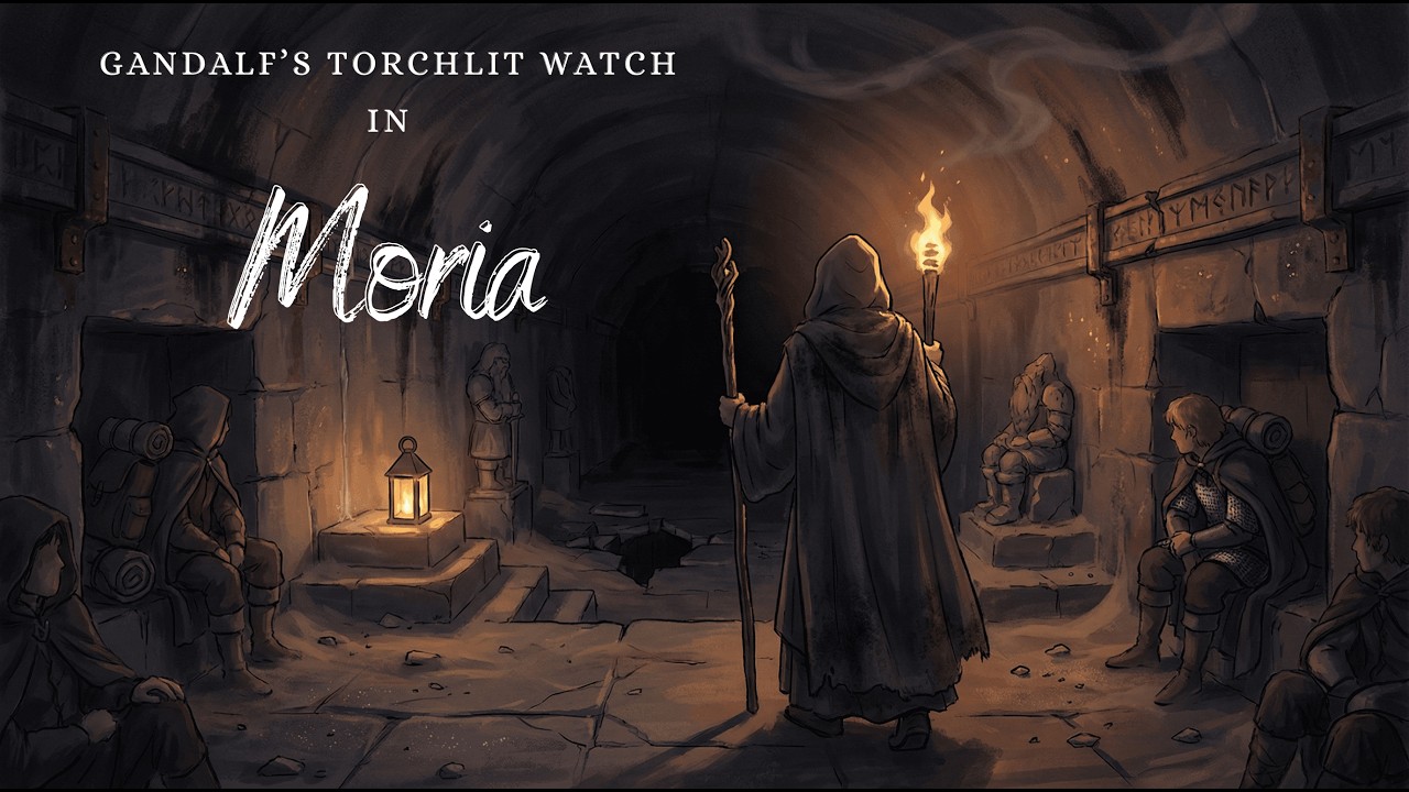 4K Medieval Music For Calm & Reflection | Gandalf’s Torchlit Watch In Moria