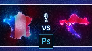 Making a Neon Glow Soccer Poster in Photoshop: World Cup Final 2018 screenshot 1