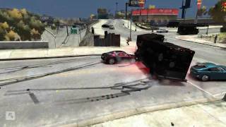 GTA 4 bloopers ,stunts , crash, and damage montage (3D版的NG鏡頭+其他)