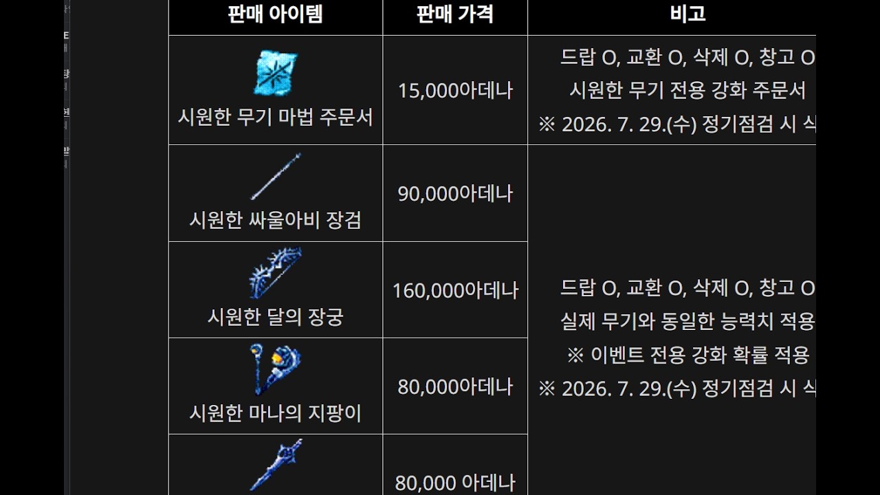 리니지 클래식 시원한 무기이벤트 10싸울2주간 써야되나