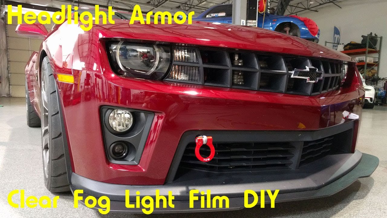 Clear Foglight Protection Tint Film Install DIY - Chevrolet Camaro ZL1 - Headlight Armor