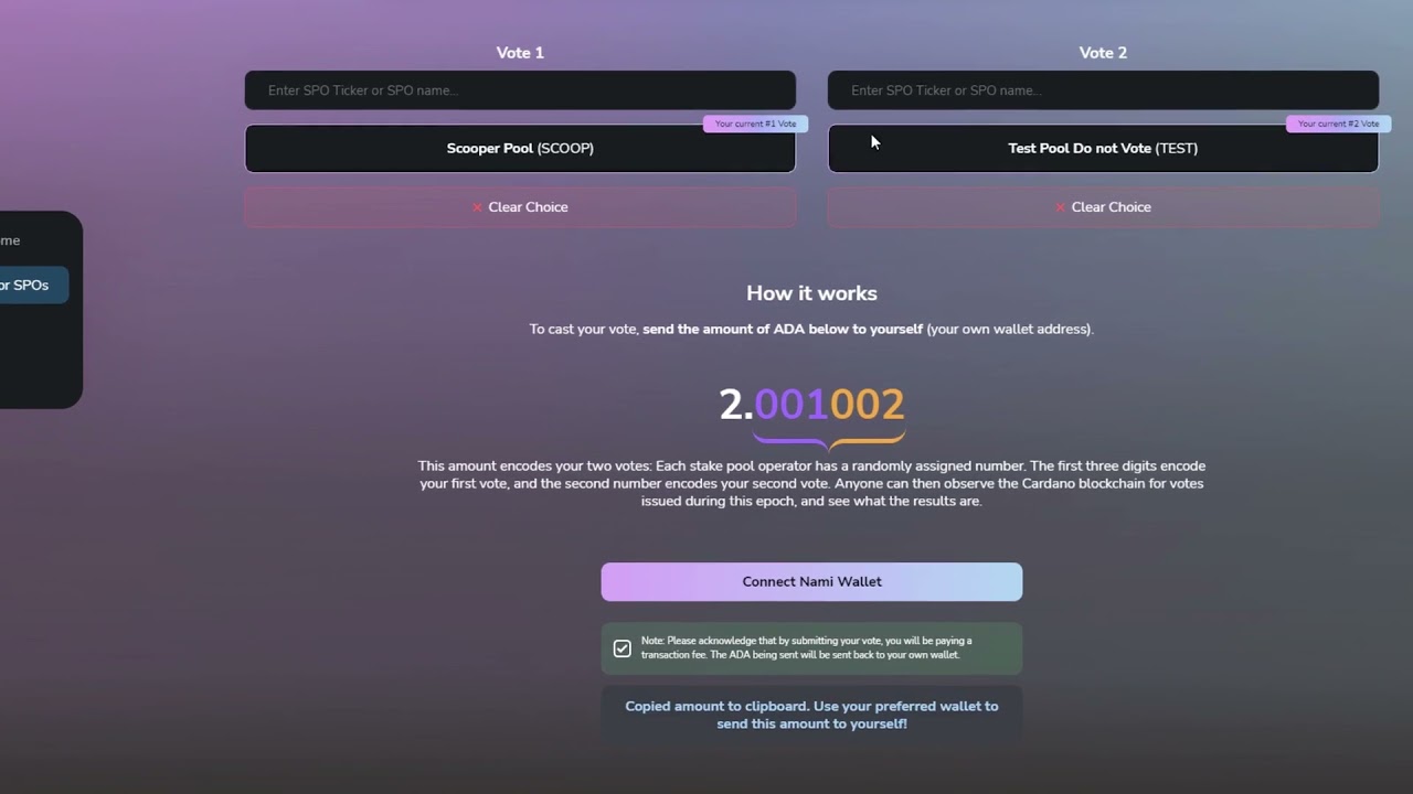 SundaeSwap Voter Guide Using Yoroi
