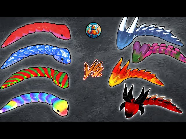 【廃盤】SNAKES,THE QONOS vs SNAKES 💥 Legendary Skins Battle! Snake Clash: Colorful Snakes vs Boss