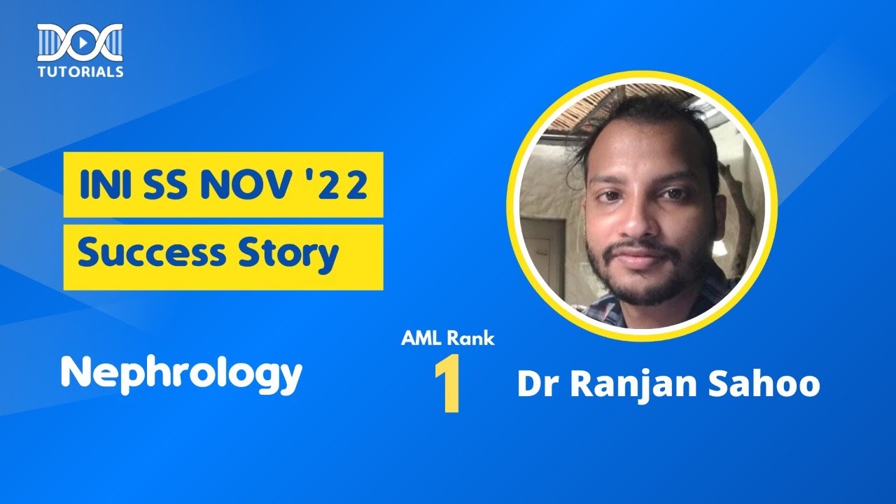 INI SS DM Nephrology Rank 1, Dr Ranjan Sahoo Sharing his Success Story with Dr Vivek Goel.