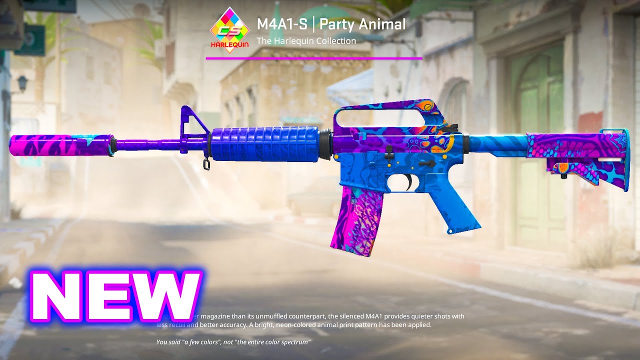 OMG THIS NEW M4A1 IS CRAZY🔥🔥- CS2 M4A1 Party Animal Ingame Showcase - Harlequin Collection