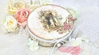 Decoupage romantic wooden box Tutorial  ---  DIY  by Catherine