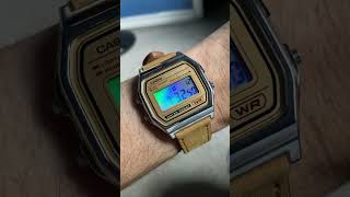 Casio A158WEA with a holographic screen foil. #casio #watch #digitalwatch